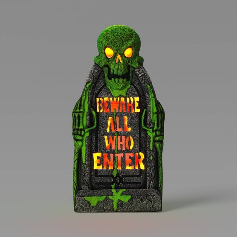 Hyde and purchases Eek Light Up Beware Halloween Tombstone