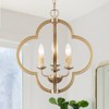 LNC Ellan 4-Light 16" Modern Lantern Small Chandelier, Matte Gold with Disstressed White - 2 of 4