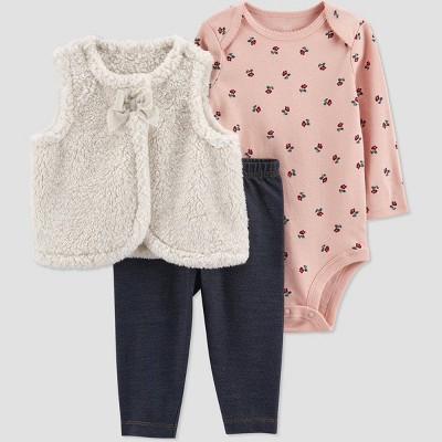 Carter's Just One You® Baby Girls' Bold Scarlet Floral Top & Bottom Set - 6M