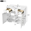 36'' Retro Bathroom Vanity with Ceramic Sink, Solid Wood Frame Freestanding Storage Cabinet with Soft-Close Doors & Drawers - ModernLuxe - 3 of 4