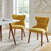 Lidia Mid-century Modern Wingback Dining Chair with Solid Wood Legs Set of 2|ARTFUL LIVING DESIGN - 3 of 4