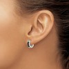 Chisel Stainless Steel Polished with Carbon Fiber Inlay 4mm Hinged Hoop Earrings - 3 of 4