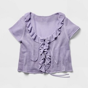 Women's Ruffle Tie Cardigan - Wild Fable™ - 1 of 3