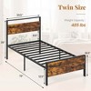 Costway Twin/Full/Queen/King Size Bed Frame with Wooden Headboard and Footboard Under-Bed Storage - 3 of 4