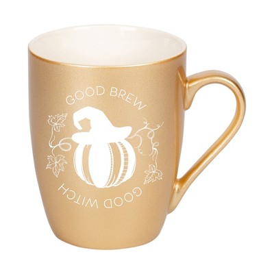 Elanze Designs Good Brew Good Witch Vegas Gold 10 ounce New Bone China Coffee Cup Mug