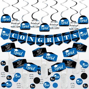 Big Dot of Happiness Blue Grad - Best is Yet to Come - Royal Blue Graduation Party Supplies Decoration Kit - Decor Galore Party Pack - 51 Pieces - 1 of 4
