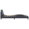 vidaXL Bed Frame with Headboard Platform Foundation Bedroom Furniture Velvet - Dark Gray Twin - 4 of 4