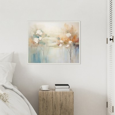 Strength of Delight Abstract Pastel Canvas Wall Art with White Frame