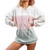 Women's Drawstring Color Block Hooded Long Sleeve Top - BiBi - image 2 of 4