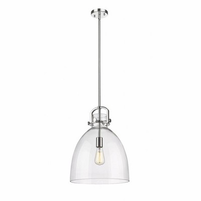 Newton Bell - 1 Light Stem Hung Pendant In Industrial Style-20.25 Inches Tall and 14 Inches Wide