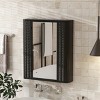GlasFlength Decorative Wall Mirrors Medicine Cabinet Accent Mirror Wall Mounted Mirror Storage Cabinet for Bathroom Wall, Black, 23.62"*5.11"*23.62" - 3 of 4