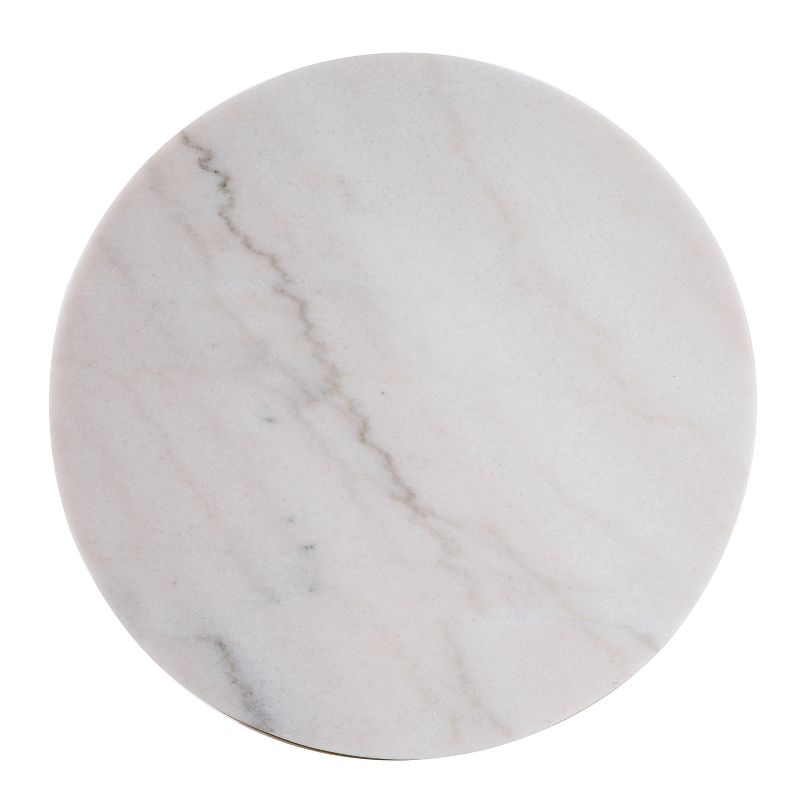 Galatea Ivory Marble Side Table Champagne - Aiden Lane, 3 of 7