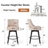 Dyonery 26" Swivel Counter Height Bar Stools with Backrests, Upholstered Seats & Wood Legs for Kitchen Island - 2 of 4