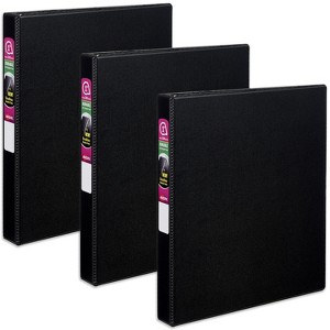 Avery Durable 3 Ring Binder, 1 Inch Slant Rings, 3 Black Binders (27250) - 1 of 4