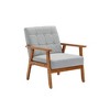 Leisure Chair, With Solid Wood Armrests And Legs, Ergonomics Seat Cushion & Backrest, Modern Accent Chair For Living Room, Bedroom, Office - 2 of 4