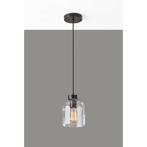 Bristol Pendant Black - Adesso: ETL Listed, Glass Shade, Metal Body, 40W, Adjustable Height - image 1 of 2