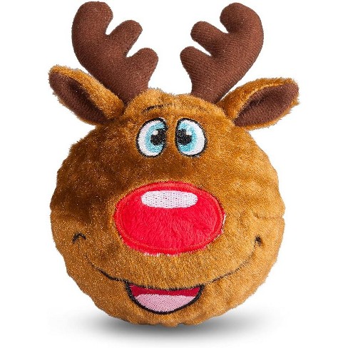 fabdog Faballs Reindeer Plush Squeak Dog Ball Toys - Large - image 1 of 1