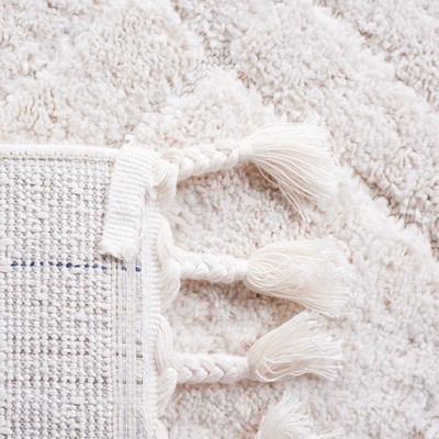 Ivory and Beige Hand-Knotted Wool Rectangular Rug