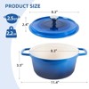 SEVOBAL Pots and Pans Lightweight Cast Aluminum 2.5 Qt Pot with Lid, Nonstick Enameled Dutch Oven for Bread Baking, Blue, 11.4"*8.5"*6" - 3 of 4
