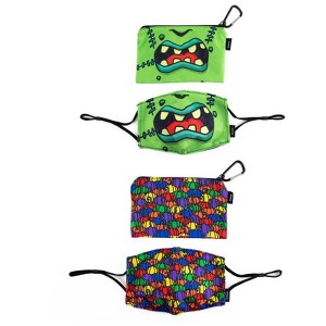 Ed Heck Halloween 4-Piece Adult Face Mask & Travel Pouch Set - 1 of 2