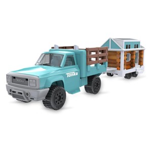Cruisin' Tonka Classic Pickup Truck w/ Lincoln Logs Tiny Home on Trailer 00777 - 1 of 4