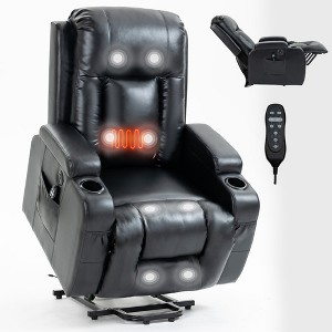 Infinite Position Power Lift Recliner Chair with Massage, Lumbar Heating, USB Charging Port and Cup Holders - 1 of 4