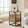 VECELO Modern Nightstand, Bedside End Table with Drawer for Living Room Bedroom, Tempered Glass, Gray - 4 of 4