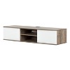 HomeStock Wall Mounted Media Console, Weathered Oak - 2 of 4