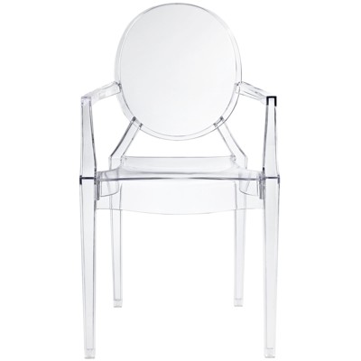 Ethereal Grace 36" Transparent Clear Acrylic Arm Chair