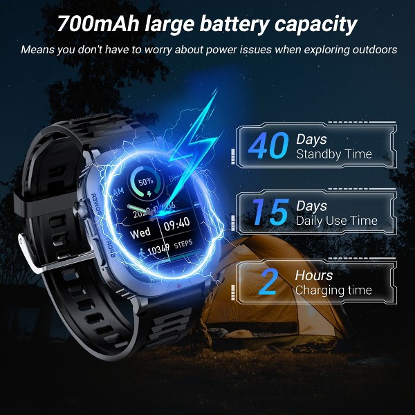 STA ZW66 Smart Watch, Smartwatch impermeable IP68 para hombres y mujeres, más de 180 modos deportivos, rastreador de fitness de 2.01 pulgadas con llamadas Bluetooth (responder/realizar llamadas) 4
