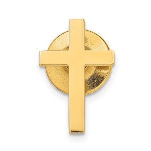 Black Bow Jewelry 14K Yellow Gold Medium Cross Lapel or Tie Pin, 11 x 17mm - 1 of 4