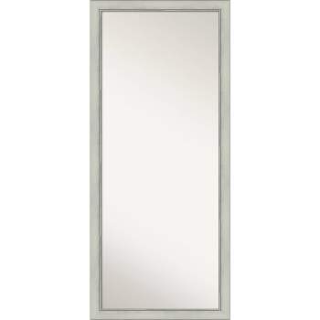 28" x 64" Non-Beveled Flair Silver Patina Full Length Floor Leaner Mirror - Amanti Art