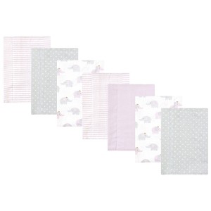 Luvable Friends Hudson Baby Flannel Burp Cloths 7pk Set - 1 of 2