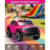 Kids Ride On Pickup Car, 12V Electric Ride On Truck for Kids, Remote Control Toy Car, 3 Speeds, Spring Suspension & LED Lights - 4 of 4
