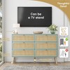 Brafab Vintage Natural Rattan 6 Drawers Dresser for Bedroom, Mid-Century Modern Dresser with Sturdy Wooden Legs - 4 of 4
