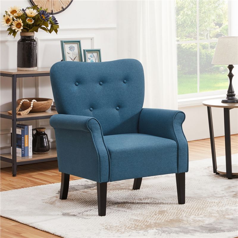 Yaheetech Fabrics Upholstered Accent Chair Arm Chair for Living Room, 2 of 10
