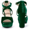 BLISSFUL STEP Women's Crisscross Strap Chunky Heel Platform Heeled Sandals - 2 of 3