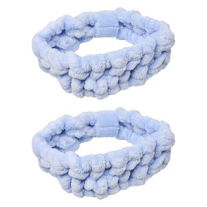 Spa Essentials 2-Pack Plush Spa Headbands – Ultra-Soft Stretch Fleece Facial Hair Bands for Women – Ideal for Makeup, Skincare, and Bath - 1 of 4
