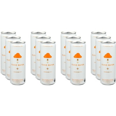 Cloud Water Immunity Organic Blood Orange & Coconut Sparkling Water - Pack of 12 - 12 fl oz