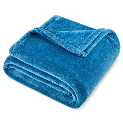 Turquoise Twin Size Fleece Flannel Throw Blanket