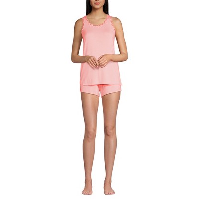 Lands' End Women's Cooling 3 Piece Pajama Set - Robe Tank and Shorts
