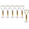 Classic Touch Set of 6 Stemmed Liquor Glasses with Gold Stem and Rim - 2 of 3