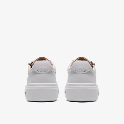 Обувь Clarks Womens Hollyrose Zip White Leather Shoes 8 Medium — фото 6