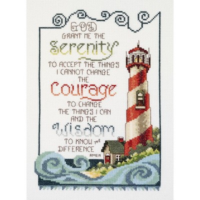 Janlynn Counted Cross Stitch Kit 7"X10"-Serenity Lighthouse (14 Count)