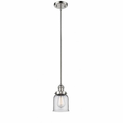 Bell - 1 Light Stem Hung Mini Pendant In Industrial Style-10 Inches Tall and 5 Inches Wide