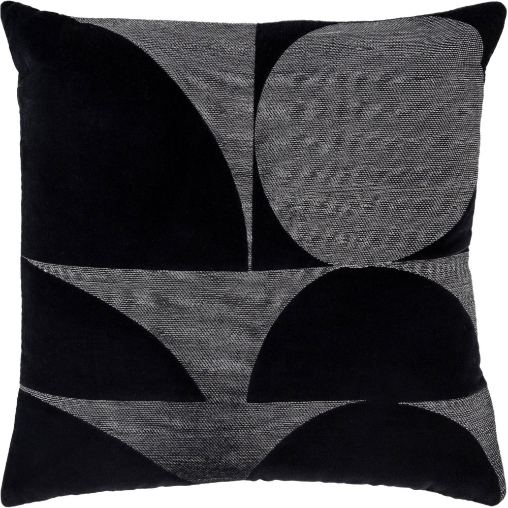 Photos - Pillowcase 20"x20" Oversize Geometric Square Throw Pillow Cover Black - Rizzy Home