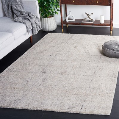 Ivory Abstract Handmade Tufted Wool Area Rug