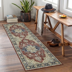 Runners for Hallways, Washable Rug Runner for Entryway, Non Slip Kitchen Rug, Vintage Accent Carpet for Bedroom Bedside Laundry Dining - 1 of 4