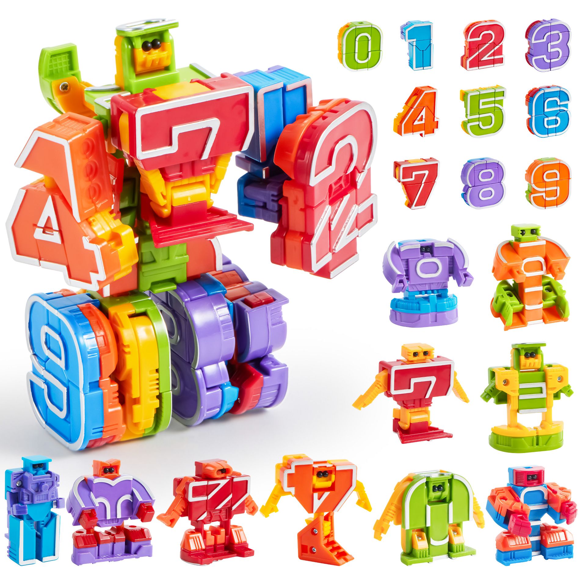 10/26Pcs Alphabet Robots Toy or Number Robot Toys Toddlers Preschool Math Letters Learning Educational Toy Xmas Birthday Gifts for Kids Age 2 3 4 5 6