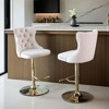 Leovsnove Modern Bar Stools Set of 2, Adjustable Swivel Counter Height Bar Stools with Back, Upholstered Bar Height Chairs with Golden Footrest - 2 of 4
